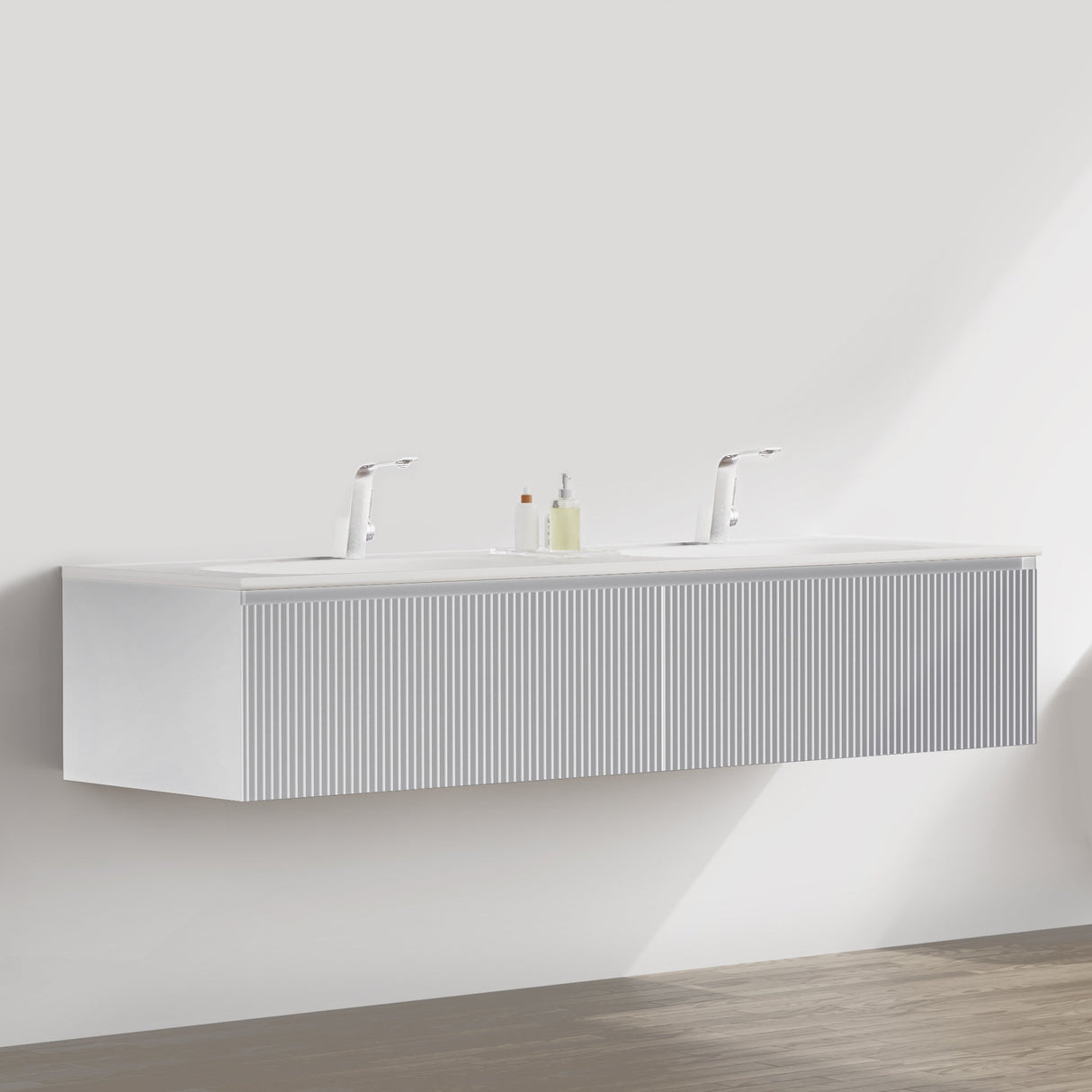 KOLO 0724 Wall Hung 71-inch Bathroom Vanity in Matte White Finish