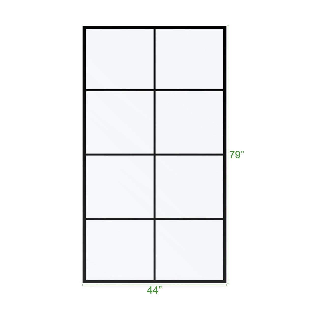 KOLO Frameless Ultra Clear Single Shower Glass Panel with Silk Printed Window-Pane (32", 38", 44", 60")