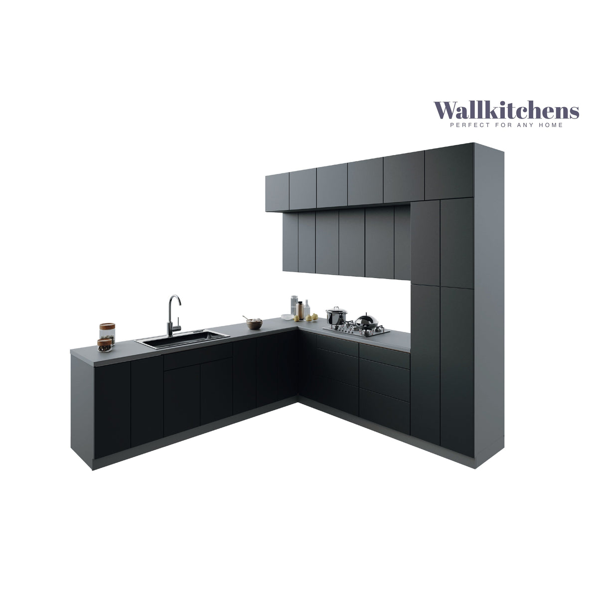 Kitchen Culinary Haven Collection Black Color Base Size 9Ft Wide