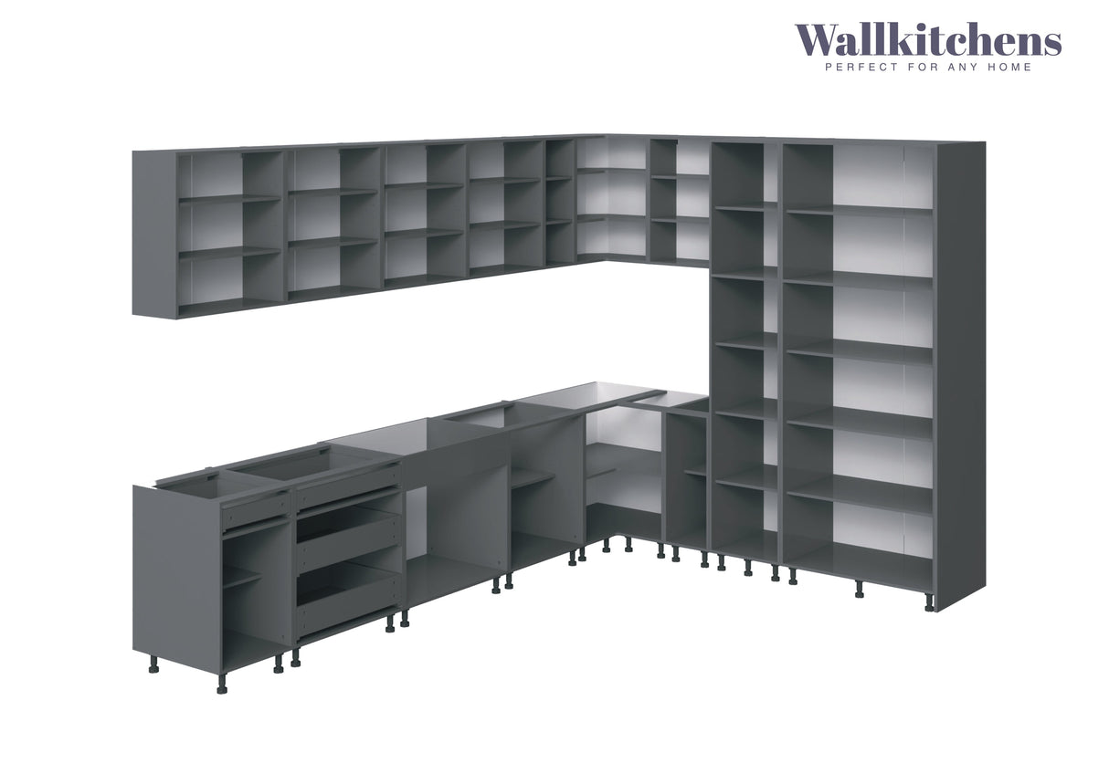 Kitchen Timeless Collection Natural Teak & Gray Color Base Size 12Ft Wide