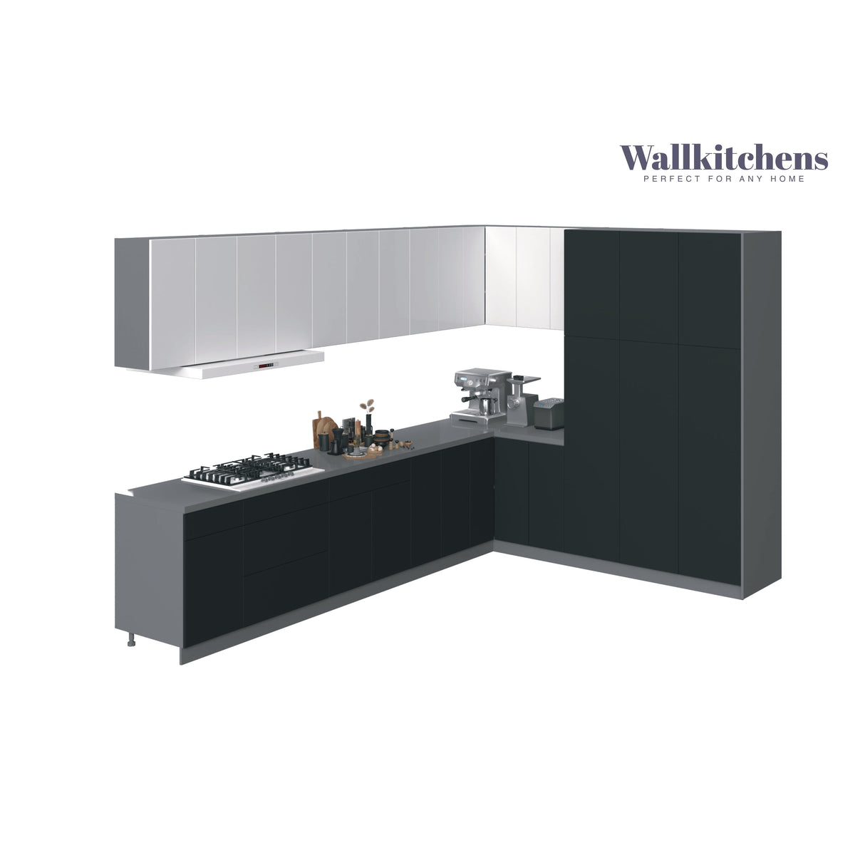 Kitchen Timeless Collection Black & White Gloss Color Base Size 12Ft Wide
