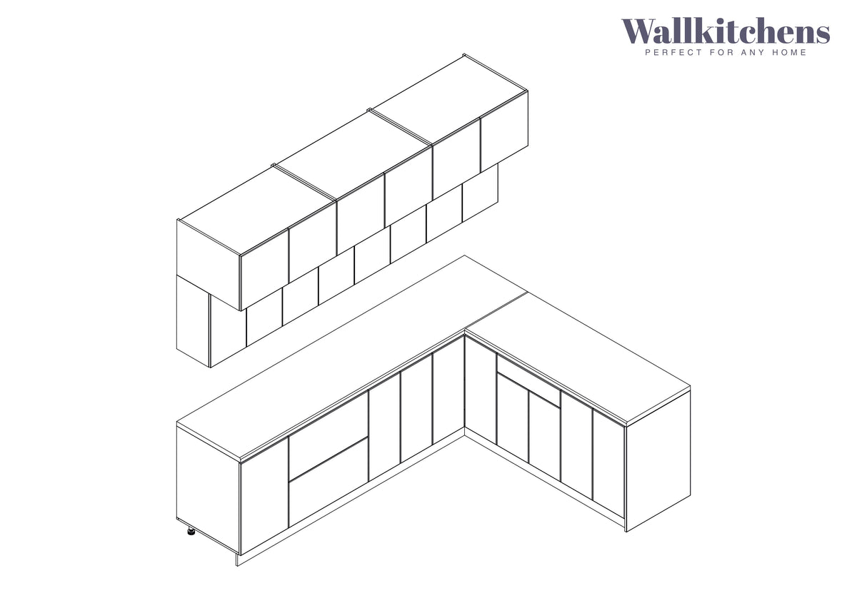 Kitchen Radiance Collection Natural Teak & Gray Color Base Size 9Ft Wide