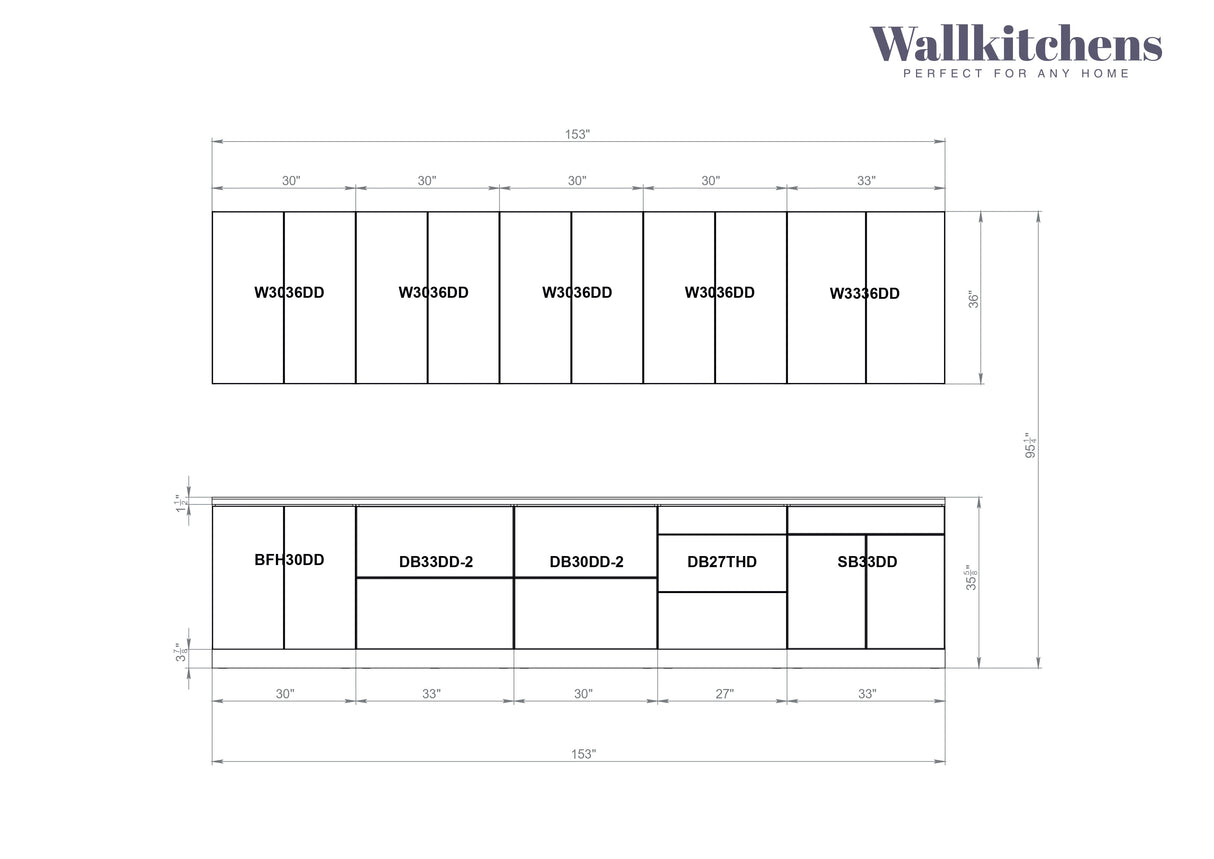 Kitchen Signature Collection Black & Gray Color Base Size 13Ft Wide