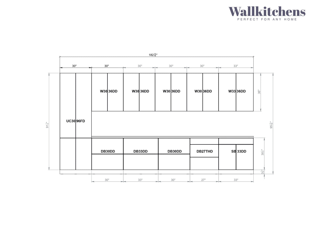 Kitchen Celestial Collection Gray & White Gloss Color Base Size 15Ft Wide
