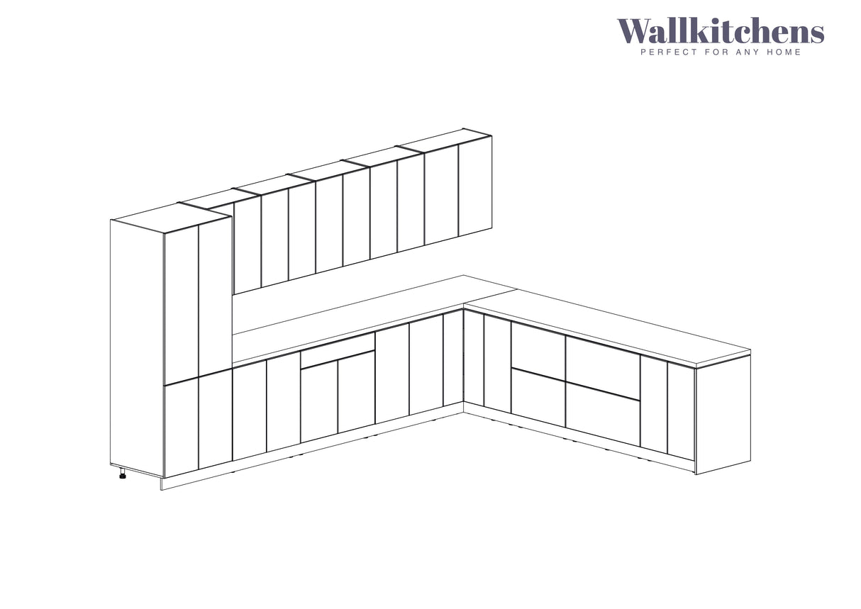 Kitchen Regal Collection White Matte Color Base Size 13Ft Wide