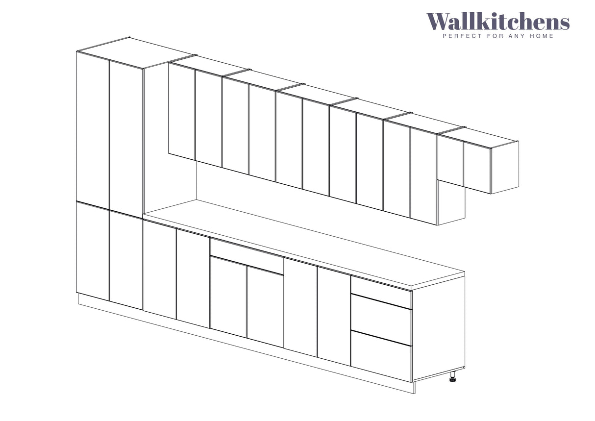 Kitchen Imperial Collection White Matte Color Base Size 15Ft Wide