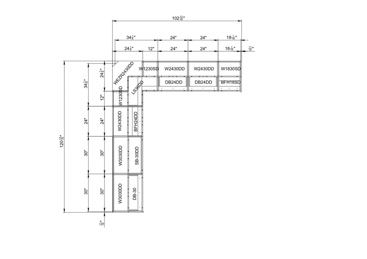 Kitchen Modern Collection Natural Teak Color Base Size 10x8,5Ft Wide