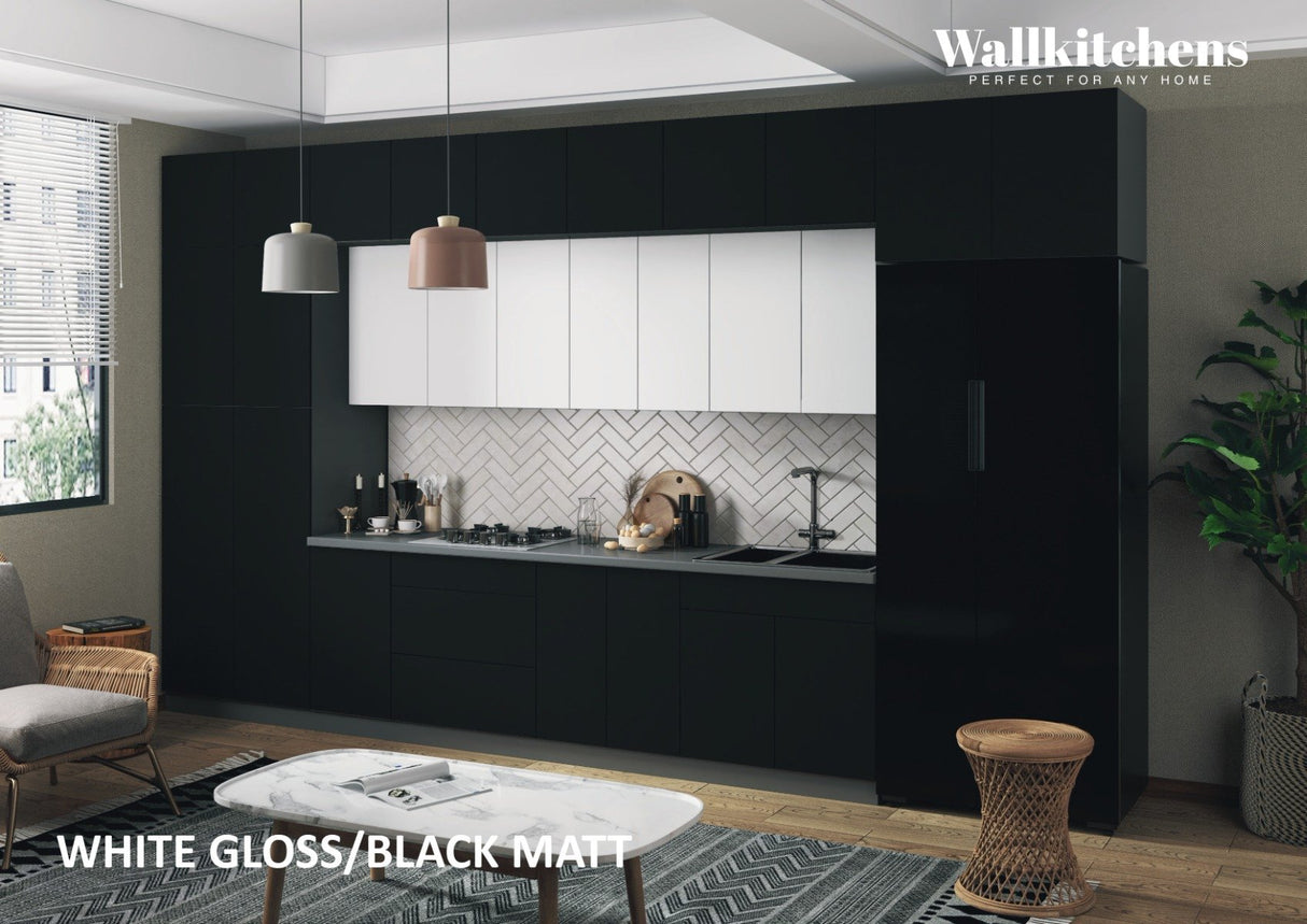 Kitchen Serene Collection Black & White Gloss Color Base Size 15Ft Wide