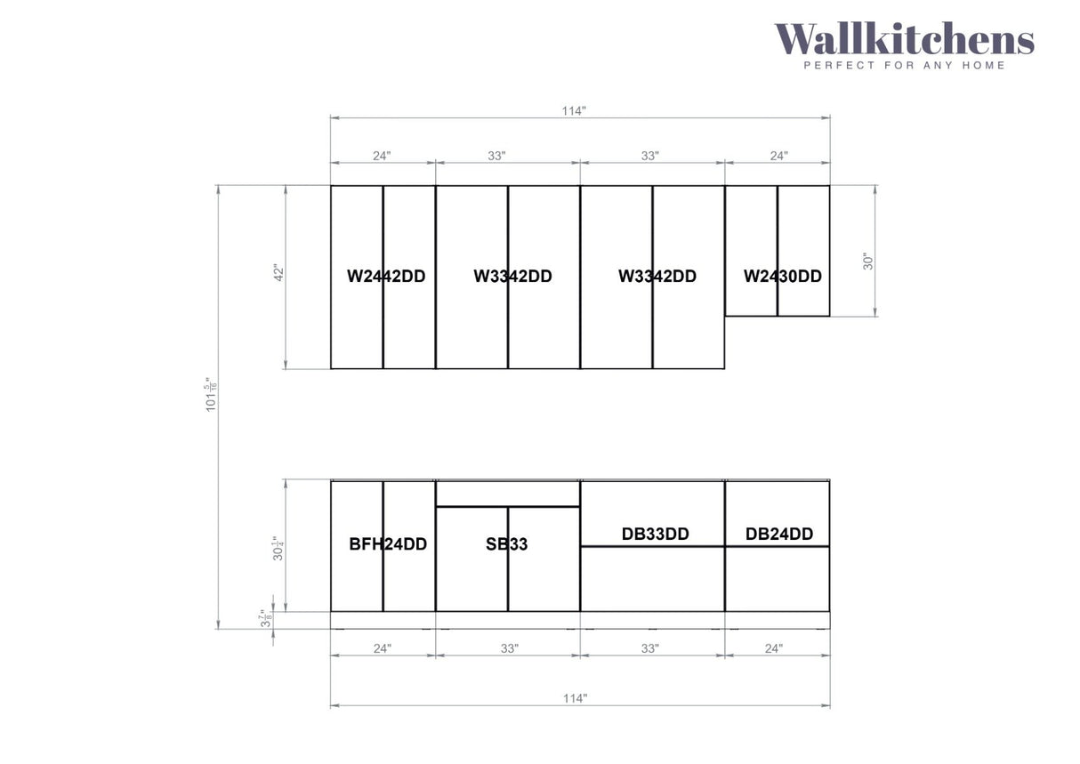 Kitchen Contemporary Collection Base Size 9.5Ft Wide