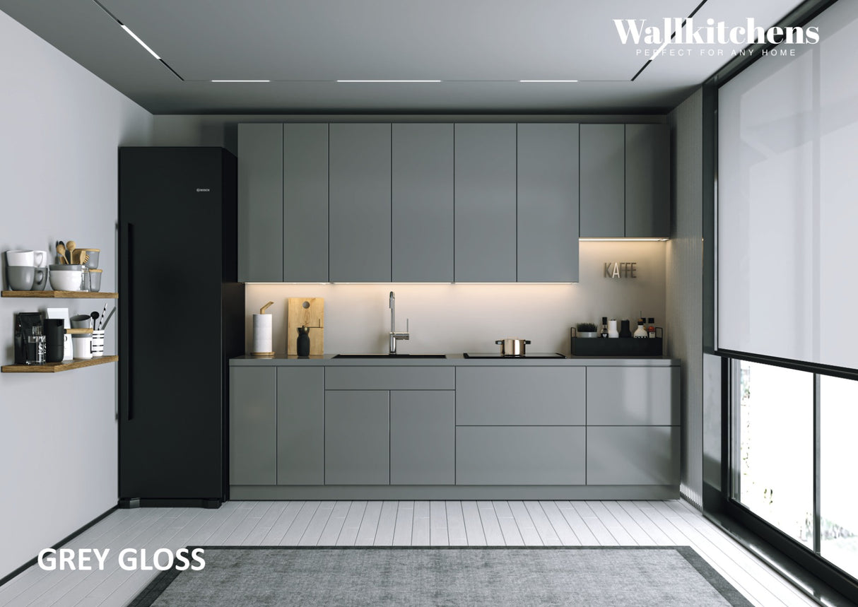 Kitchen Contemporary Collection Gray Color Base Size 9.5Ft Wide