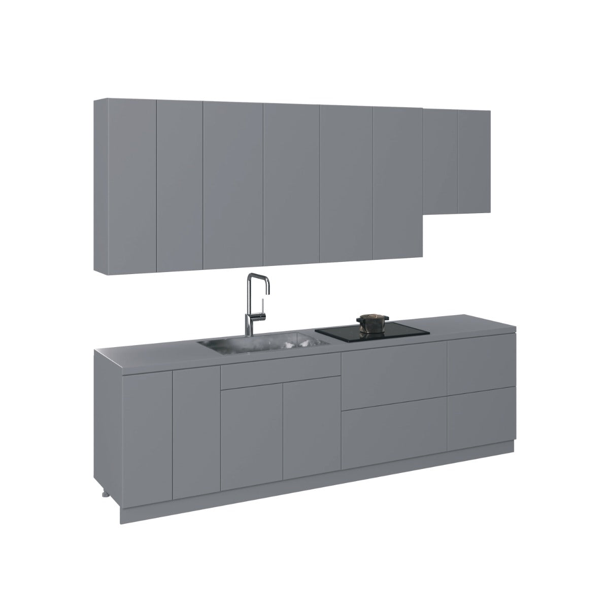 Kitchen Contemporary Collection Gray Color Base Size 9.5Ft Wide