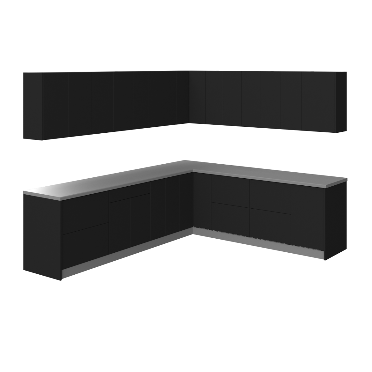 Kitchen Modern Collection Black Color Base Size 10x8,5Ft Wide