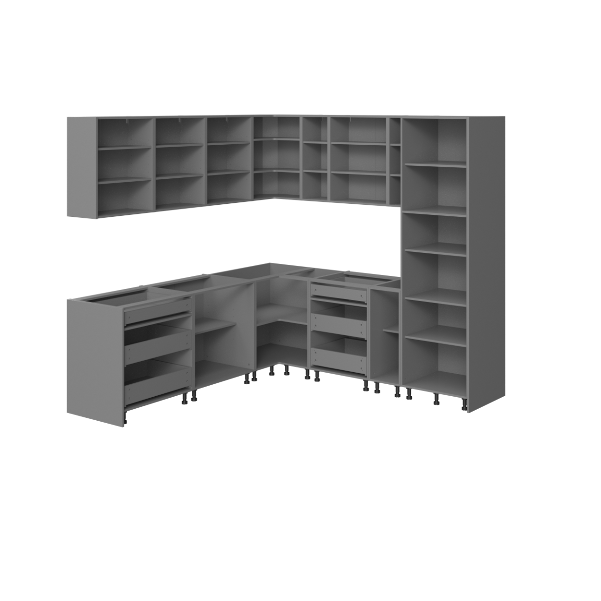 Kitchen Urban Collection Gray & White Gloss Color Base Size 8x8Ft Wide