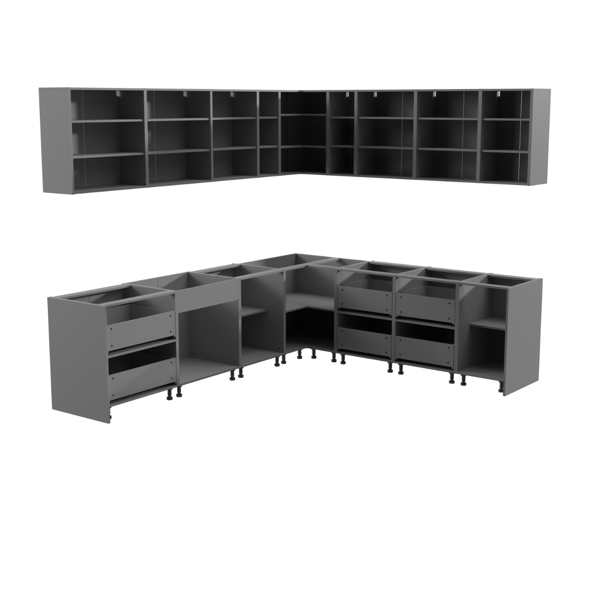 Kitchen Modern Collection White Matte Color Base Size 10x8,5Ft Wide