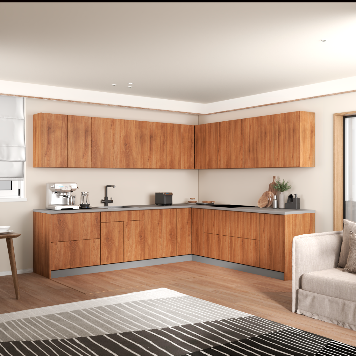 Kitchen Modern Collection Natural Teak Color Base Size 10x8,5Ft Wide