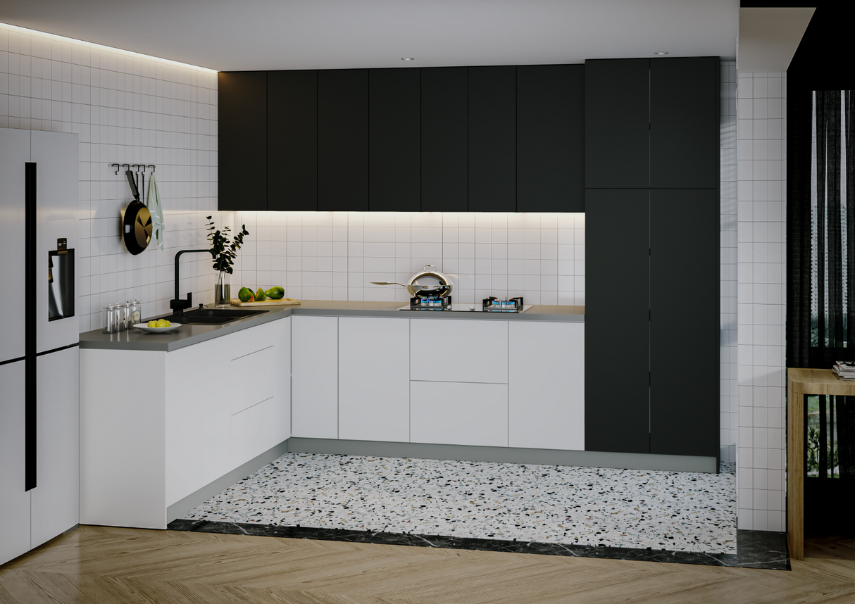 Kitchen Harmony Collection Black & White Gloss Color Base Size 8x10Ft Wide