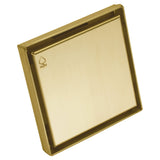 KOLO 0500 Stainless Steel 5-inch Square Shower Drain in Brushed Gold