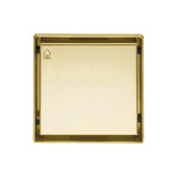 KOLO 0500 Stainless Steel 5-inch Square Shower Drain in Brushed Gold