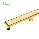 KOLO 0501 Stainless Steel 24-inch Linear Shower Drain in Brushed Gold