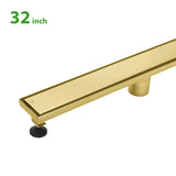 KOLO 0502 Stainless Steel 32-inch Linear Shower Drain in Brushed Gold