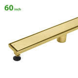 KOLO 0505 Stainless Steel 60-inch Linear Shower Drain in Brushed Gold