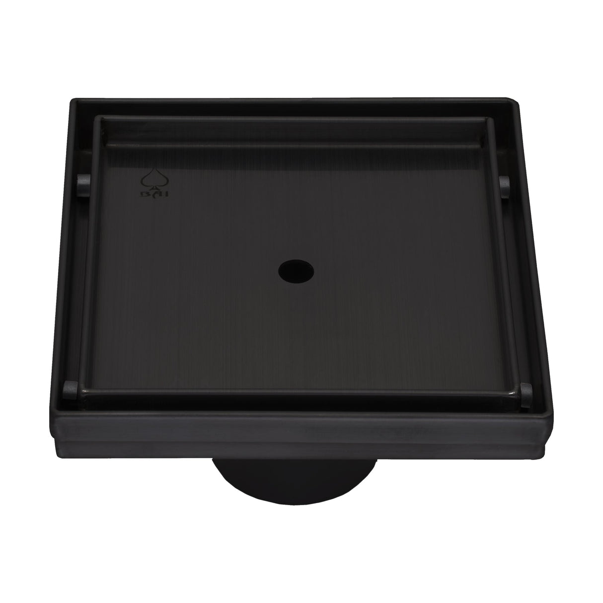 KOLO 0512 Stainless Steel 5-inch Tile Insert Square Shower Drain in Matte Black