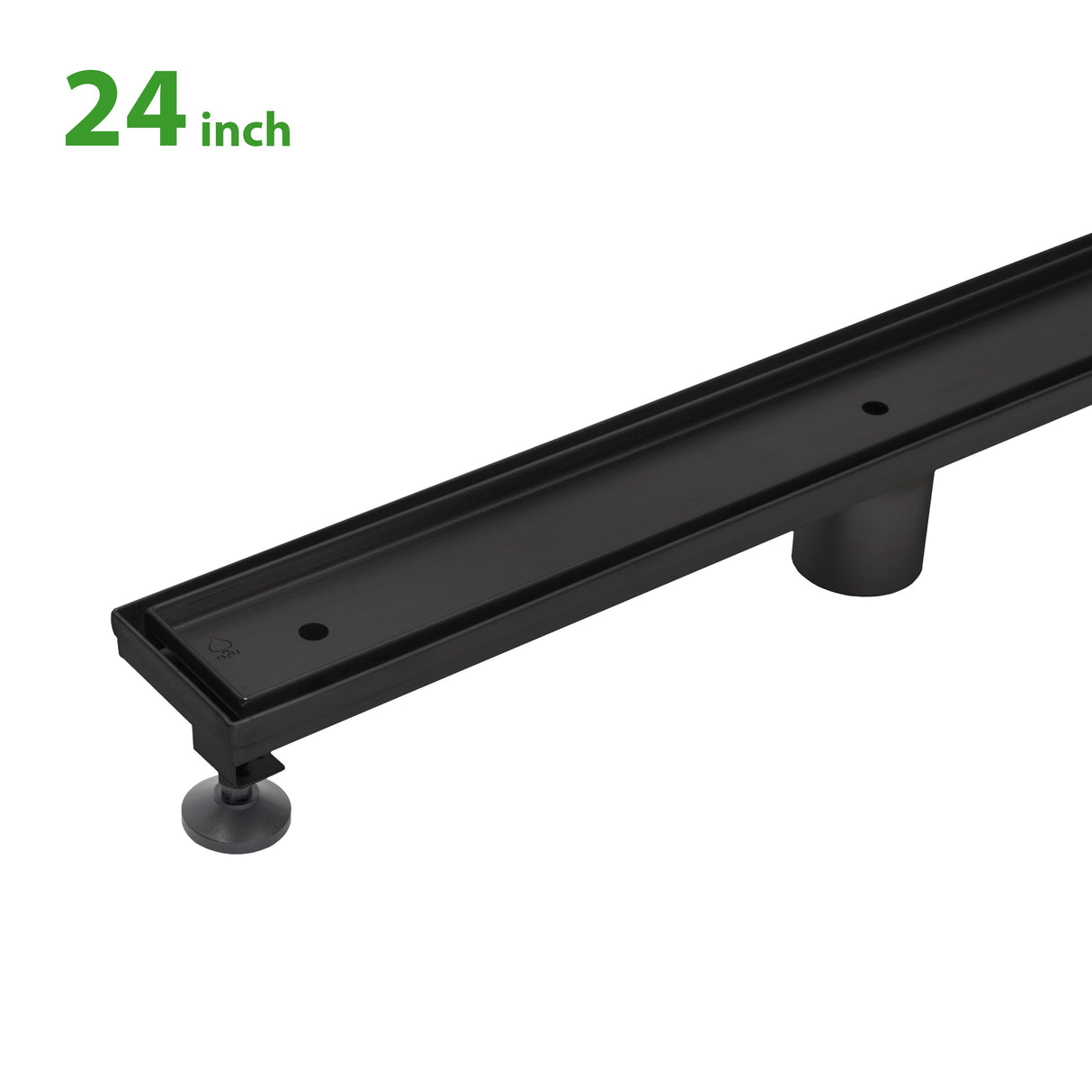 KOLO 0513 Stainless Steel 24-inch Tile Insert Linear Shower Drain in Matte Black