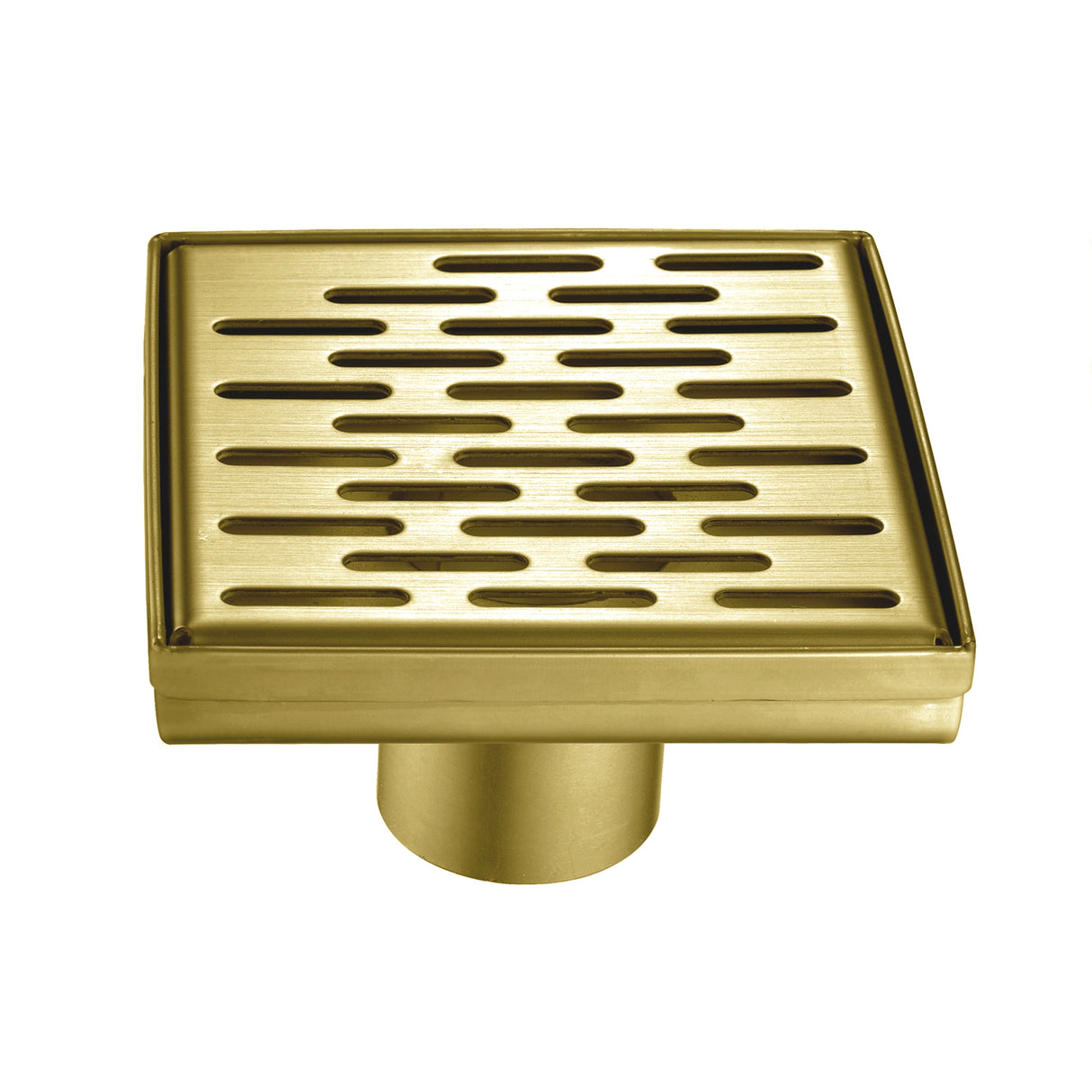 KOLO 0518 Stainless Steel 5-inch Square Shower Drain in Brushed Gold