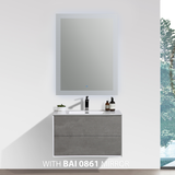 KOLO 0719 Wall Hung 30-inch Bathroom Vanity in Stone Gray Finish