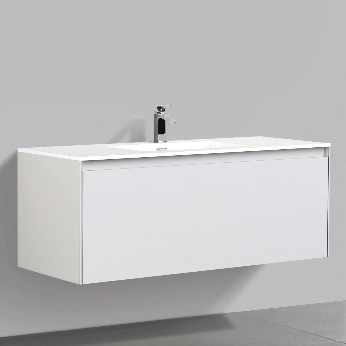 KOLO 0773 Wall Hung 47-inch Bathroom Vanity in Matte White Finish