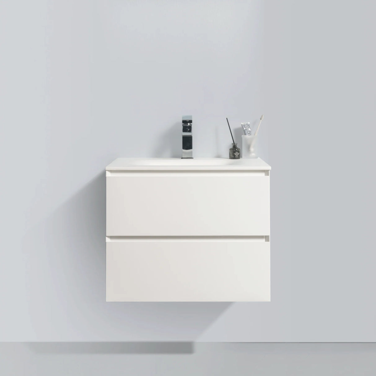 KOLO 0800 Wall Hung 26-inch Bathroom Vanity in Matte White Finish