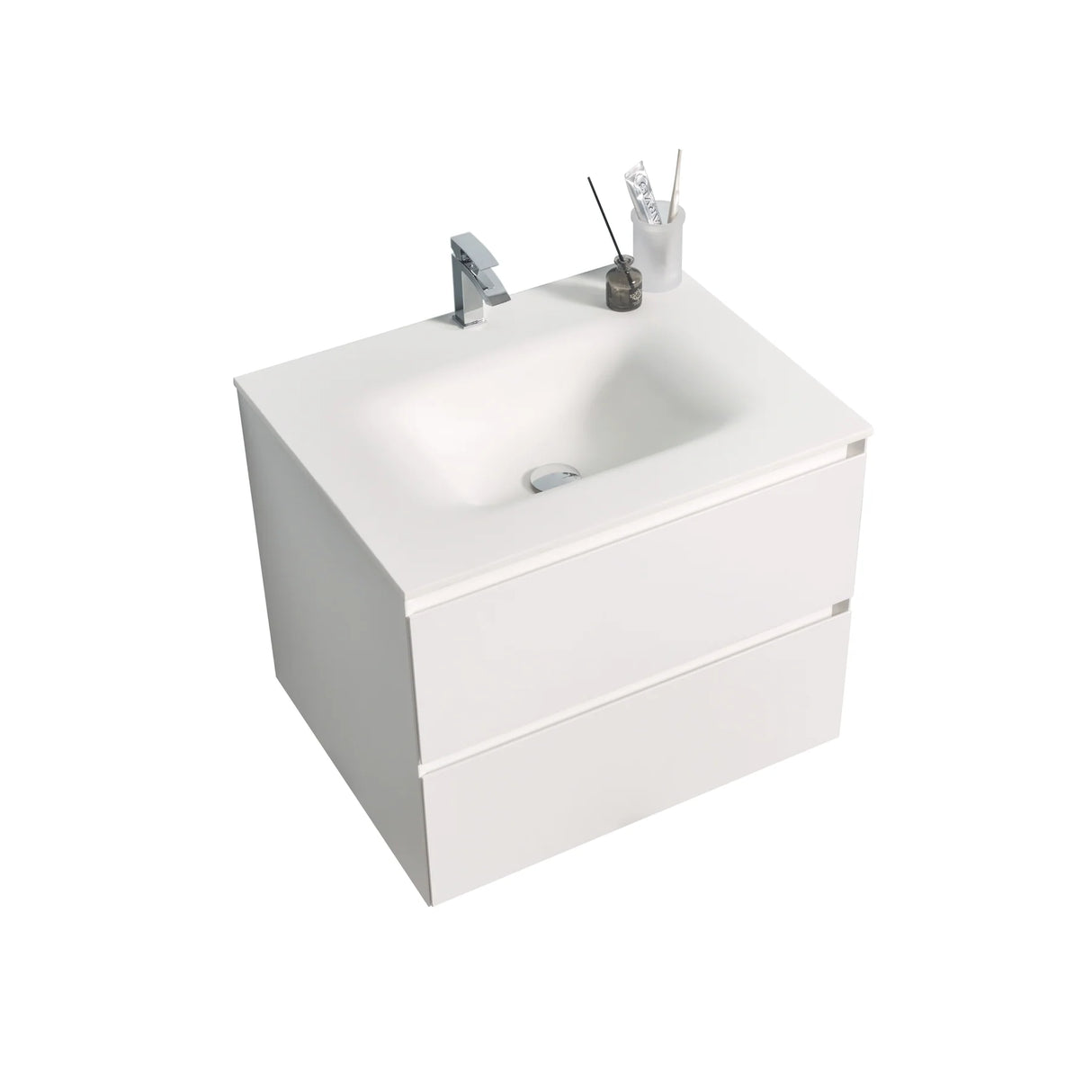 KOLO 0800 Wall Hung 26-inch Bathroom Vanity in Matte White Finish