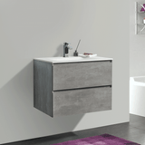 KOLO 0802 Wall Hung 26-inch Bathroom Vanity in Stone Gray Finish