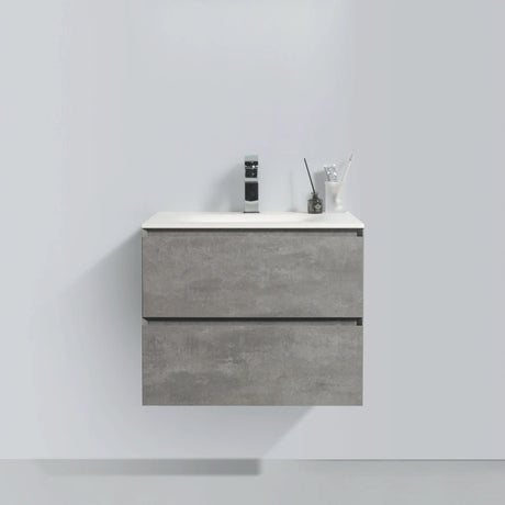 KOLO 0802 Wall Hung 26-inch Bathroom Vanity in Stone Gray Finish