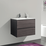 KOLO 0804 Wall Hung 26-inch Bathroom Vanity in Graphite Wood Finish