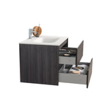 KOLO 0804 Wall Hung 26-inch Bathroom Vanity in Graphite Wood Finish