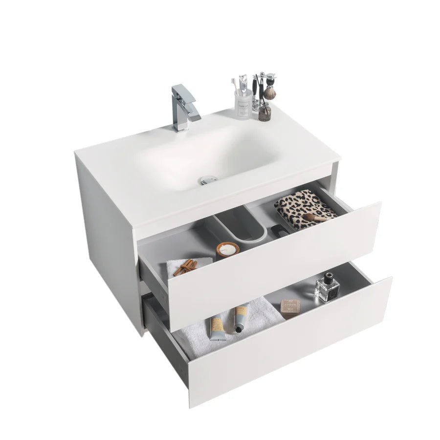 KOLO 0806 Wall Hung 34-inch Bathroom Vanity in Matte White Finish