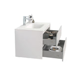 KOLO 0806 Wall Hung 34-inch Bathroom Vanity in Matte White Finish