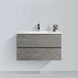 KOLO 0808 Wall Hung 34-inch Bathroom Vanity in Stone Gray Finish