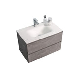 KOLO 0808 Wall Hung 34-inch Bathroom Vanity in Stone Gray Finish