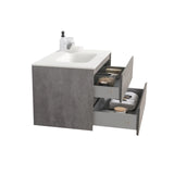 KOLO 0808 Wall Hung 34-inch Bathroom Vanity in Stone Gray Finish