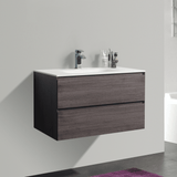 KOLO 0810 Wall Hung 34-inch Bathroom Vanity in Graphite Wood Finish