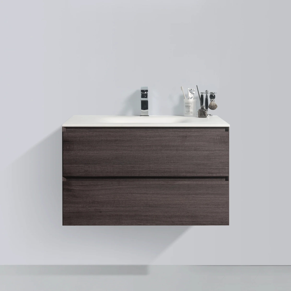 KOLO 0810 Wall Hung 34-inch Bathroom Vanity in Graphite Wood Finish