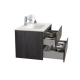 KOLO 0810 Wall Hung 34-inch Bathroom Vanity in Graphite Wood Finish