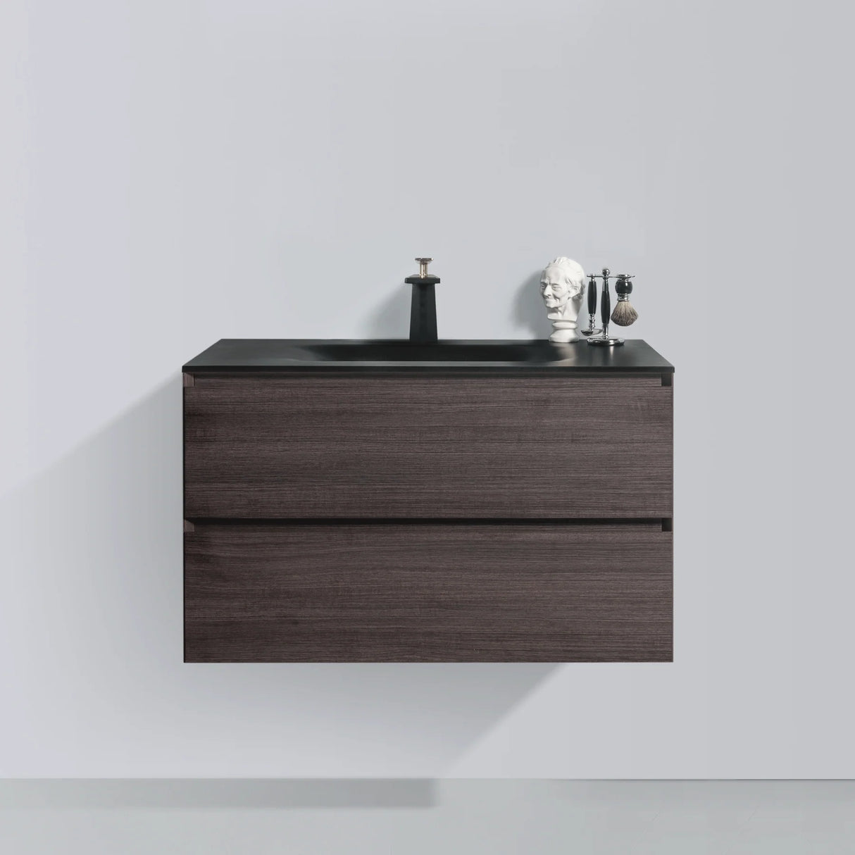 KOLO 0811 Wall Hung 34-inch Bathroom Vanity in Graphite Wood Finish