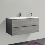 KOLO 0814 Wall Hung 42-inch Bathroom Vanity in Stone Gray Finish