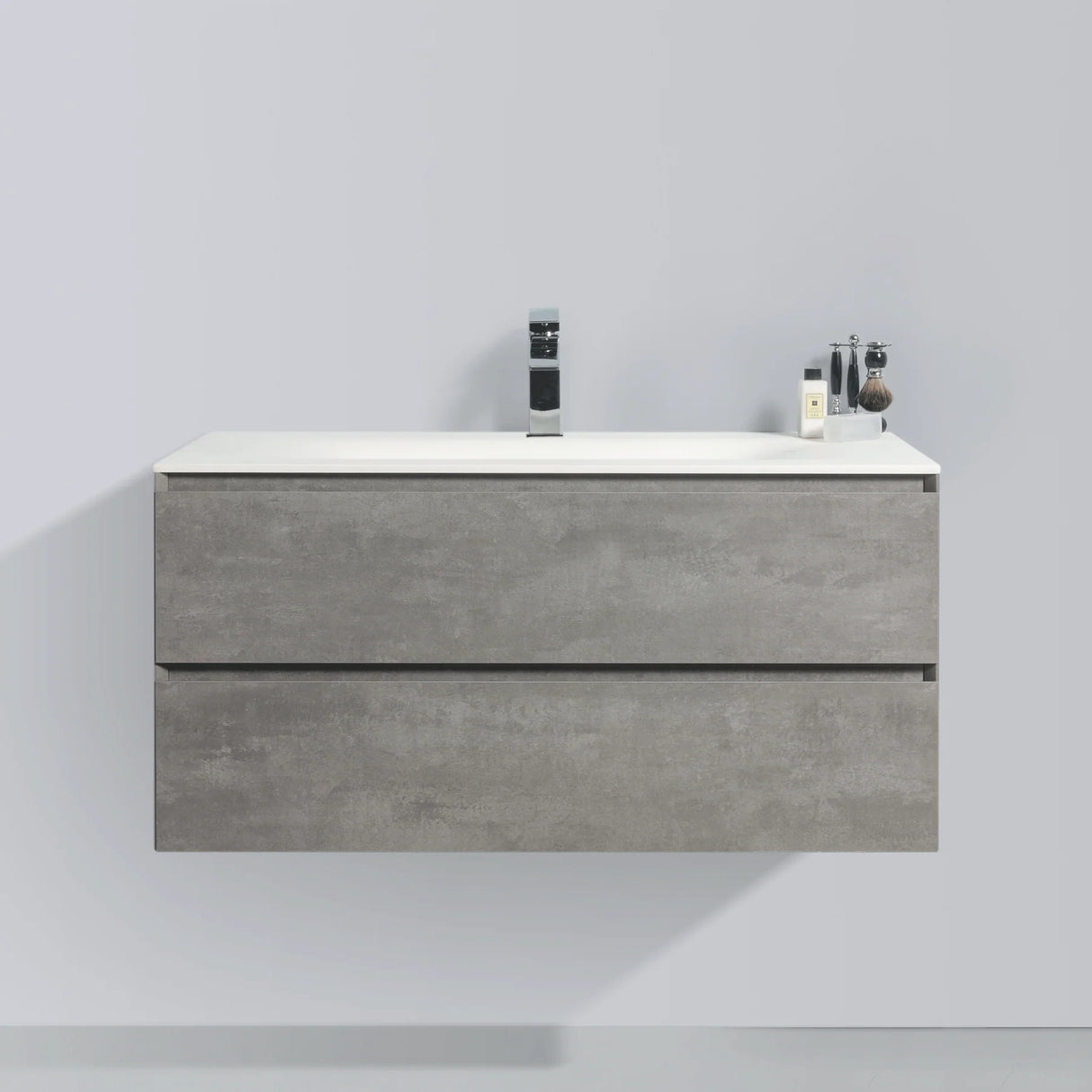 KOLO 0814 Wall Hung 42-inch Bathroom Vanity in Stone Gray Finish