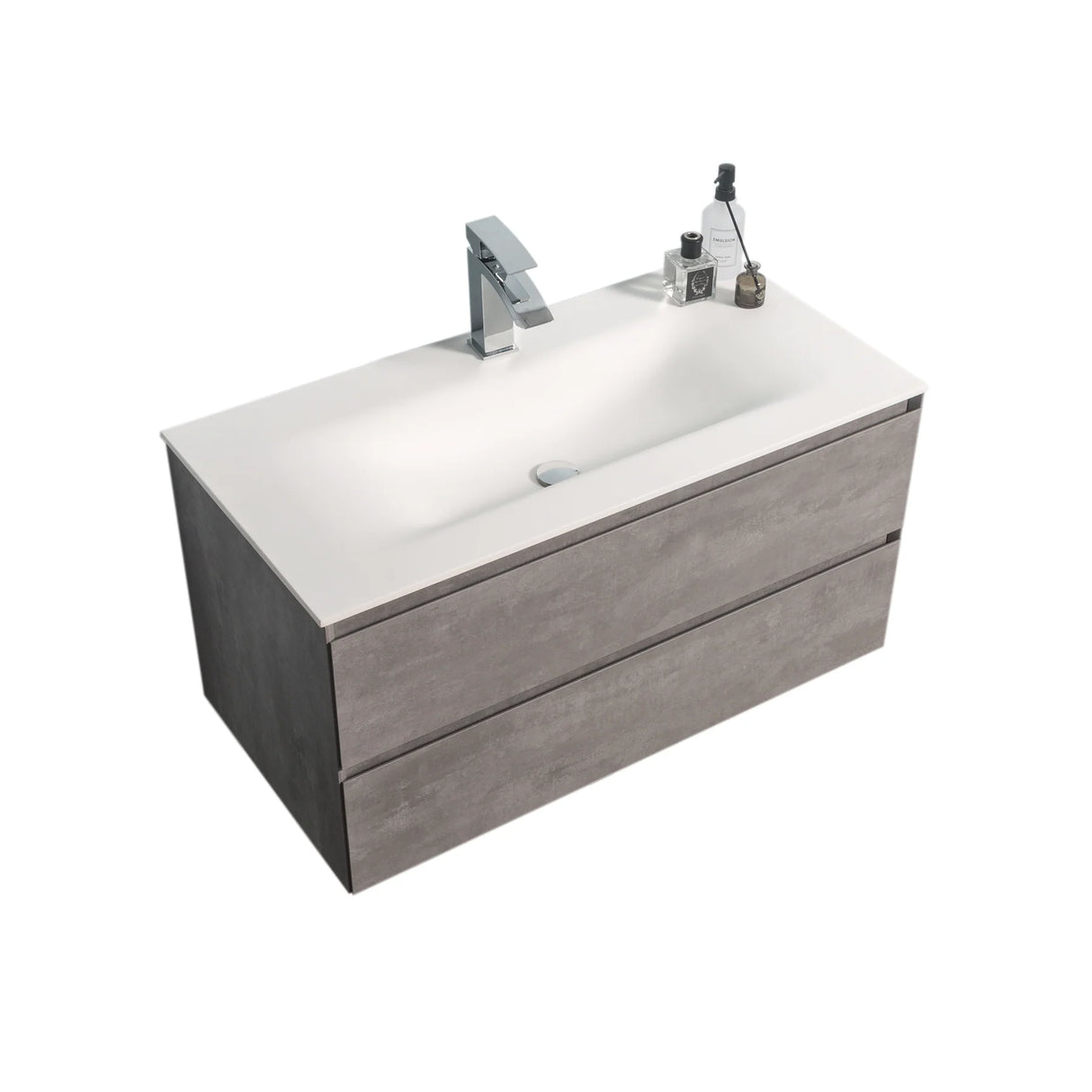 KOLO 0814 Wall Hung 42-inch Bathroom Vanity in Stone Gray Finish