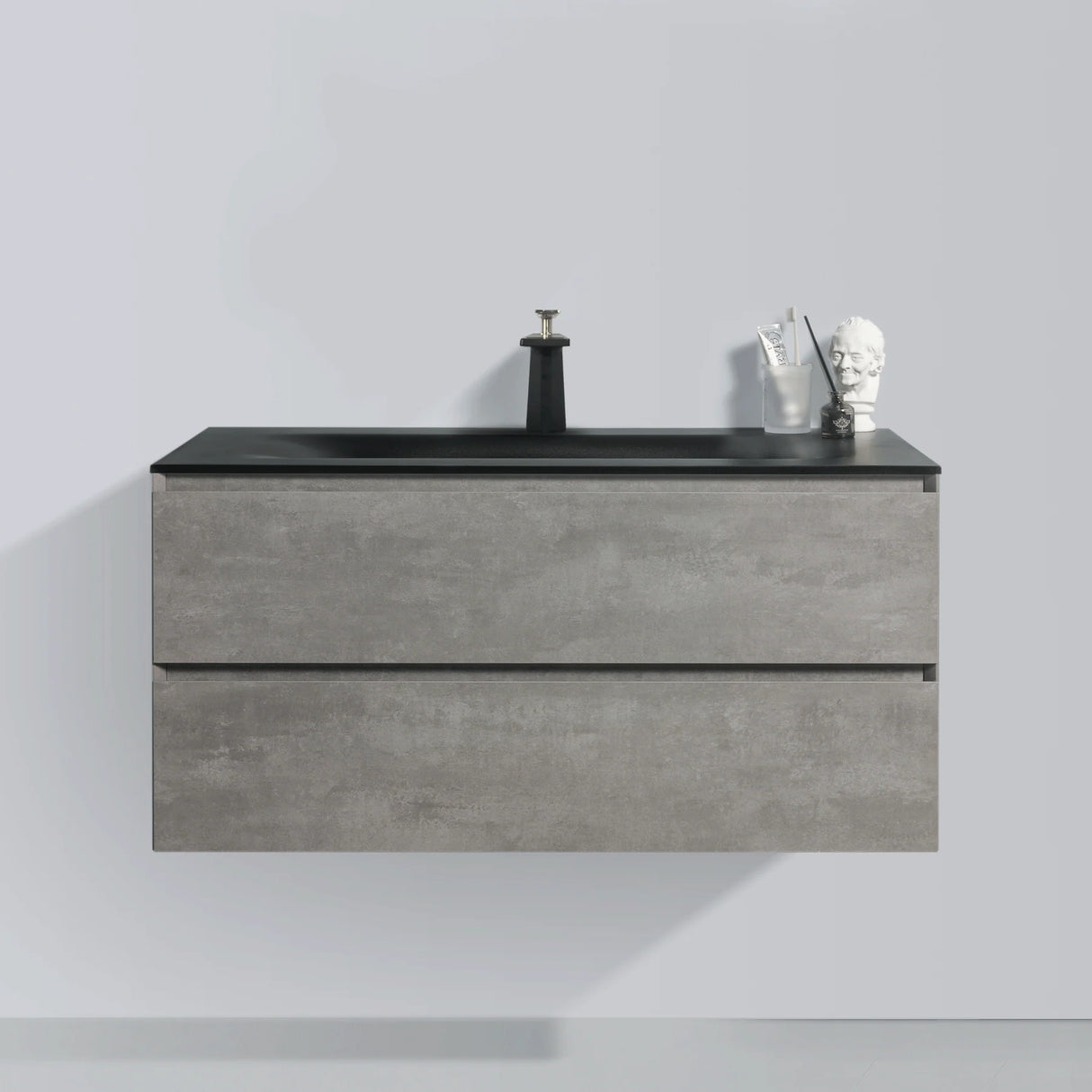 KOLO 0815 Wall Hung 42-inch Bathroom Vanity in Stone Gray Finish