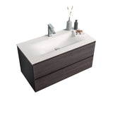 KOLO 0816 Wall Hung 42-inch Bathroom Vanity in Graphite Wood Finish